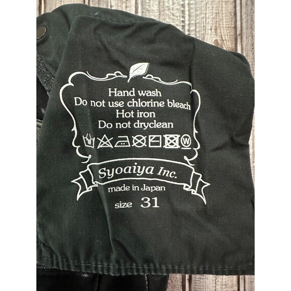 Syoaiya Selvedge Denim Button Fly jeans color mediun wash blck Size 31 Fits 29" - Picture 7 of 8